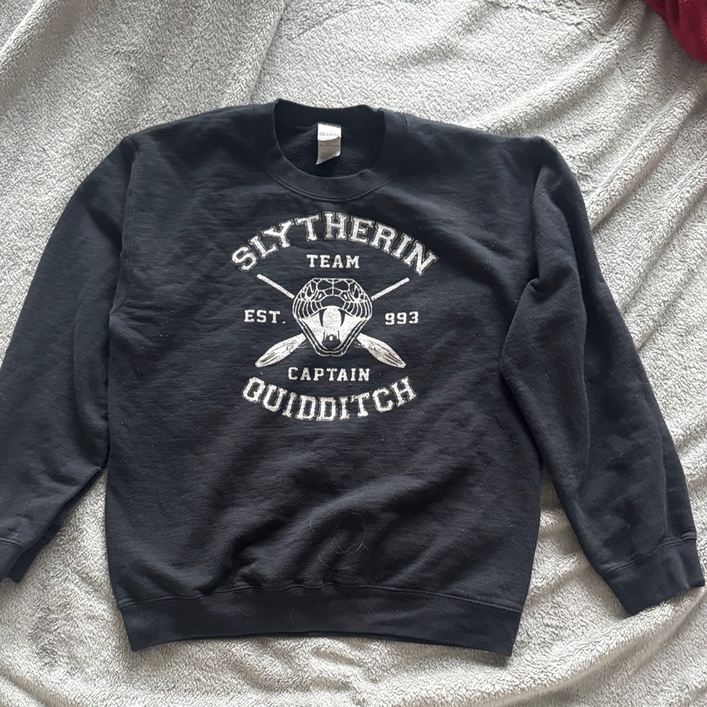 Gildan Black Slytherin Quidditch Crewneck Sweater